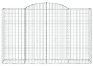 VidaXL 6 db íves horganyzott vas gabion kosár 300x50x180/200 cm