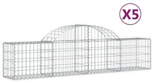 5 db íves horganyzott vas gabion kosár 200x30x40/60 cm