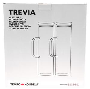 TEMPO-KONDELA TREVIA, üveg tárolóedények, 2 db-os szett, füllel, üveg/bambusz