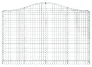 Íves horganyzott vas gabion kosár 200x30x120/140 cm