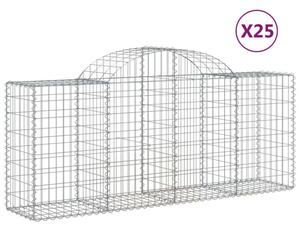 VidaXL Gabion Kosár Fal - 25 db - 200x50x80/100 cm