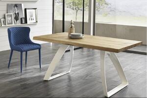 PONTE tölgyfa furnér design étkezőasztal - natur/fehér