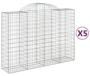 5 db íves horganyzott vas gabion kosár 200x50x140/160 cm