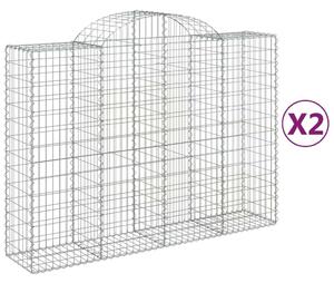 2 db íves horganyzott vas gabion kosár 200x50x140/160 cm