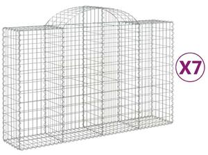 7 db íves horganyzott vas gabion kosár 200x50x120/140 cm