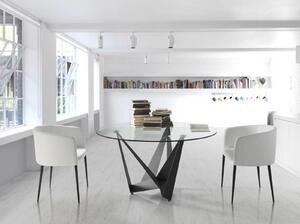 MIGUEL design kerek étkezőasztal - 130/140/150cm - fekete