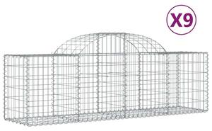 Gabion Kosár - Íves Kertfal - 9 db - 200x50x60/80cm