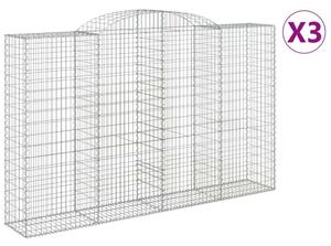 3 db íves horganyzott vas gabion kosár 300x50x180/200 cm
