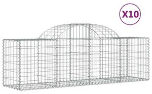 10 db íves horganyzott vas gabion kosár 200x50x60/80 cm