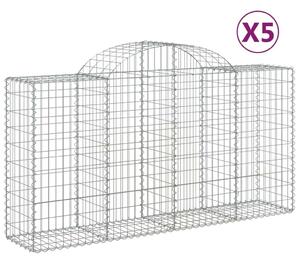 5 db íves horganyzott vas gabion kosár 200 x 50 x 100/120 cm