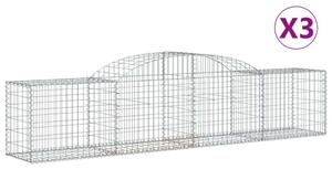 3 db íves horganyzott vas gabion kosár 300x50x60/80 cm