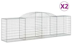 2 db íves horganyzott vas gabion kosár 300x50x80/100 cm