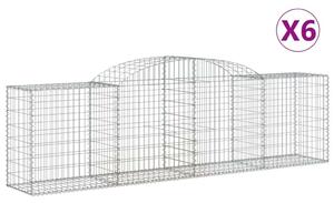 6 db íves horganyzott vas gabion kosár 300x50x80/100 cm