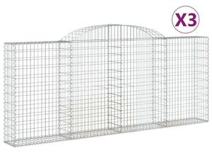 3 db íves horganyzott vas gabion kosár 300x30x120/140 cm