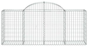 VidaXL 13 db íves horganyzott vas gabion kosár 200x50x80/100 cm