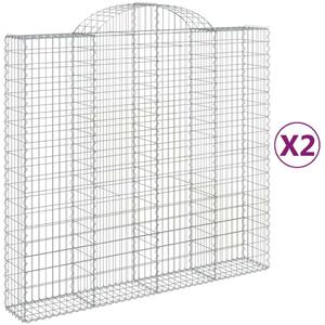 2 db íves horganyzott vas gabion kosár 200x50x180/200 cm