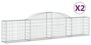 Gabion Kosár - Íves Kertfal - 2 db - 300x30x60/80cm