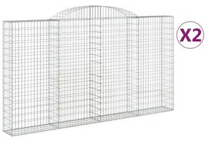 2 db íves horganyzott vas gabion kosár 300x30x160/180 cm