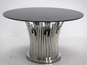 VERONICA kerek étkezőasztal - ezüst/fekete - 130cm