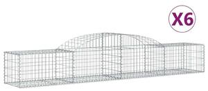 6 db íves horganyzott vas gabion kosár 300x50x40/60 cm