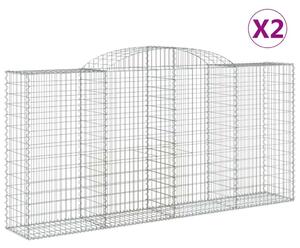 Gabion Kosár - Íves Kertfal - 2 db - 300x50x140/160cm