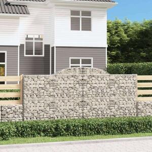 VidaXL 17 db íves horganyzott vas gabion kosár 300x50x140/160 cm