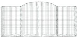 VidaXL 20 db íves horganyzott vas gabion kosár 300x50x120/140 cm