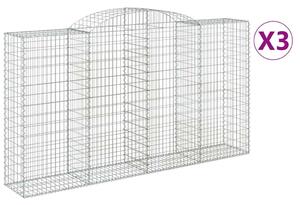 3 db íves horganyzott vas gabion kosár 300x50x160/180 cm