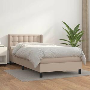 VidaXL cappuccino színű műbőr rugós ágy matraccal 100 x 200 cm