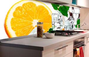 Öntapadós fotótapéta konyhába jég citrommal