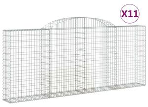 VidaXL Gabion Kosár Készlet - 11 db - 300x30x120/140 cm