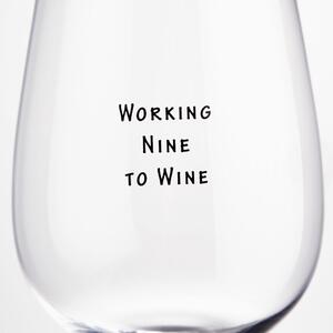 HAPPY HOUR boros pohár, 'Working Nine to Wine' 500ml