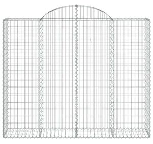 VidaXL 12 db íves horganyzott vas gabion kosár 200x50x160/180 cm