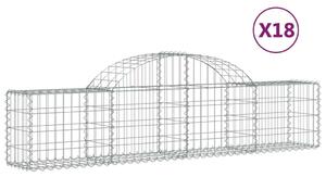 VidaXL Gabion Kosár - Íves - 18 db - 200x30x40/60cm