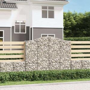 VidaXL 5 db íves horganyzott vas gabion kosár 200x30x160/180 cm