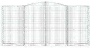 VidaXL 9 db íves horganyzott vas gabion kosár 400x50x180/200 cm