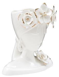 WOMAN III fehér és arany porcelán váza