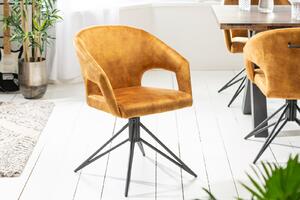 ETERNITY modern bársony szék - sárga
