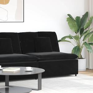 Fekete moduláris kanapé középső modul párnákkal 100 cm