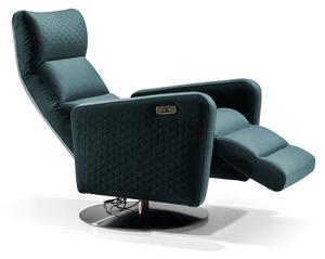 Kárpitozott Forgó Fotel, Elektromos Relax Mechanizmussal, Ostini Zöld, Sz72xM75xM116 cm