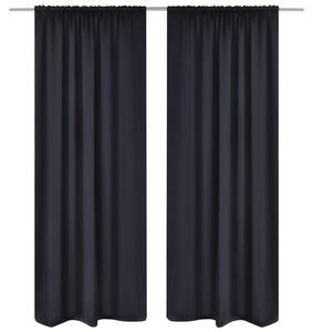 2 db fekete sötétítőfüggöny nyílással 135 x 245 cm