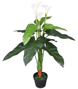 Műkála liliom virágcseréppel 85 cm fehér