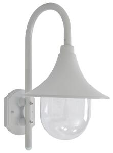 Fehér alumínium kerti falilámpa, E27, 42 cm