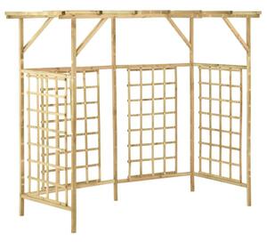 Impregnált fenyőfa kerti pergola 3 szemeteskukához