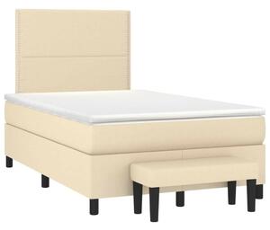 VidaXL Krémszínű Ágy Matraccal és Padlólappal - 120x200 cm