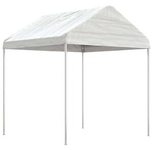 Fehér polietilén pavilon tetővel 15,61 x 2,28 x 2,69 m