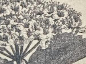 Bézs és szürke pamut virágos díszpárna kétdarabos szettben ROSEMARY