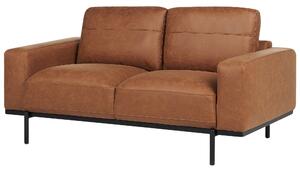 Kétszemélyes barna kárpitozott kanapé SOVIK