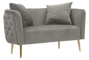 BUCAREST szürke és arany bársony kanapé