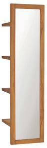 Tömör tíkfa fali tükör polcokkal 30 x 30 x 120 cm